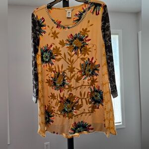 Floral Embroidered Women's Top